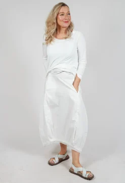 Rundholz Black Label Skirts^Skirt with Mesh Detail Hem in Offwhite