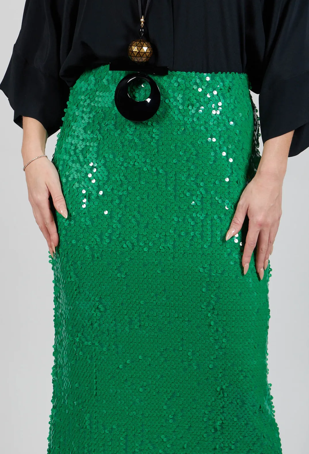 Beatrice B Skirts^Skirt with Sequin Detail in Green