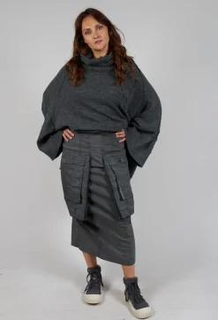 Rundholz Dip Skirts^Skirt with Statement Pockets in Coal Cloud