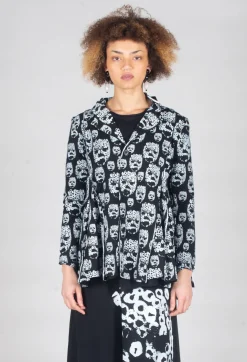 Bread and Butter Jackets^Skull Print Jacket in Black and White