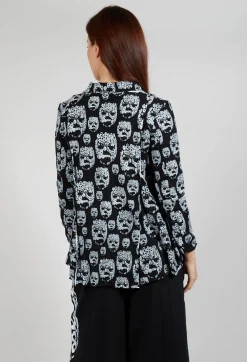 Bread and Butter Jackets^Skull Print Jacket in Black and White