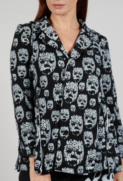 Bread and Butter Jackets^Skull Print Jacket in Black and White
