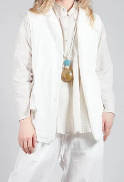 Album Di Famiglia Jackets^Sleeveless Blazer CC in Milk