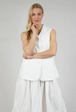 Album Di Famiglia Jackets^Sleeveless Blazer CC in Milk
