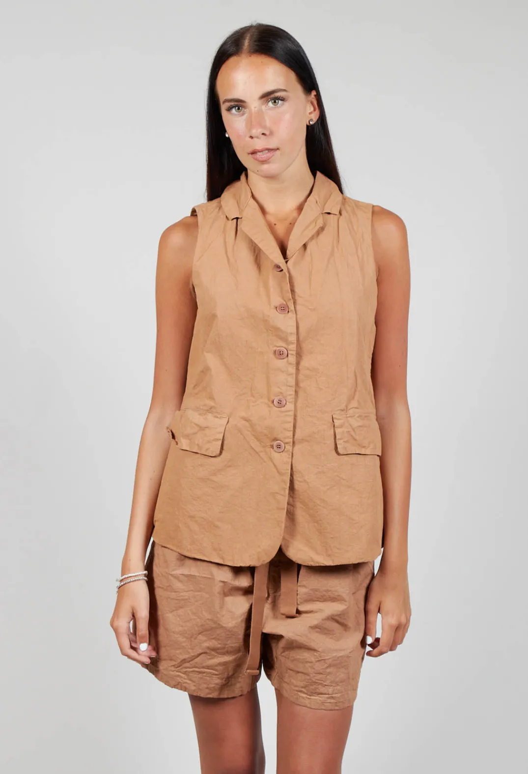 Album Di Famiglia Jackets^Sleeveless Blazer CC in Pottery