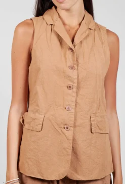 Album Di Famiglia Jackets^Sleeveless Blazer CC in Pottery