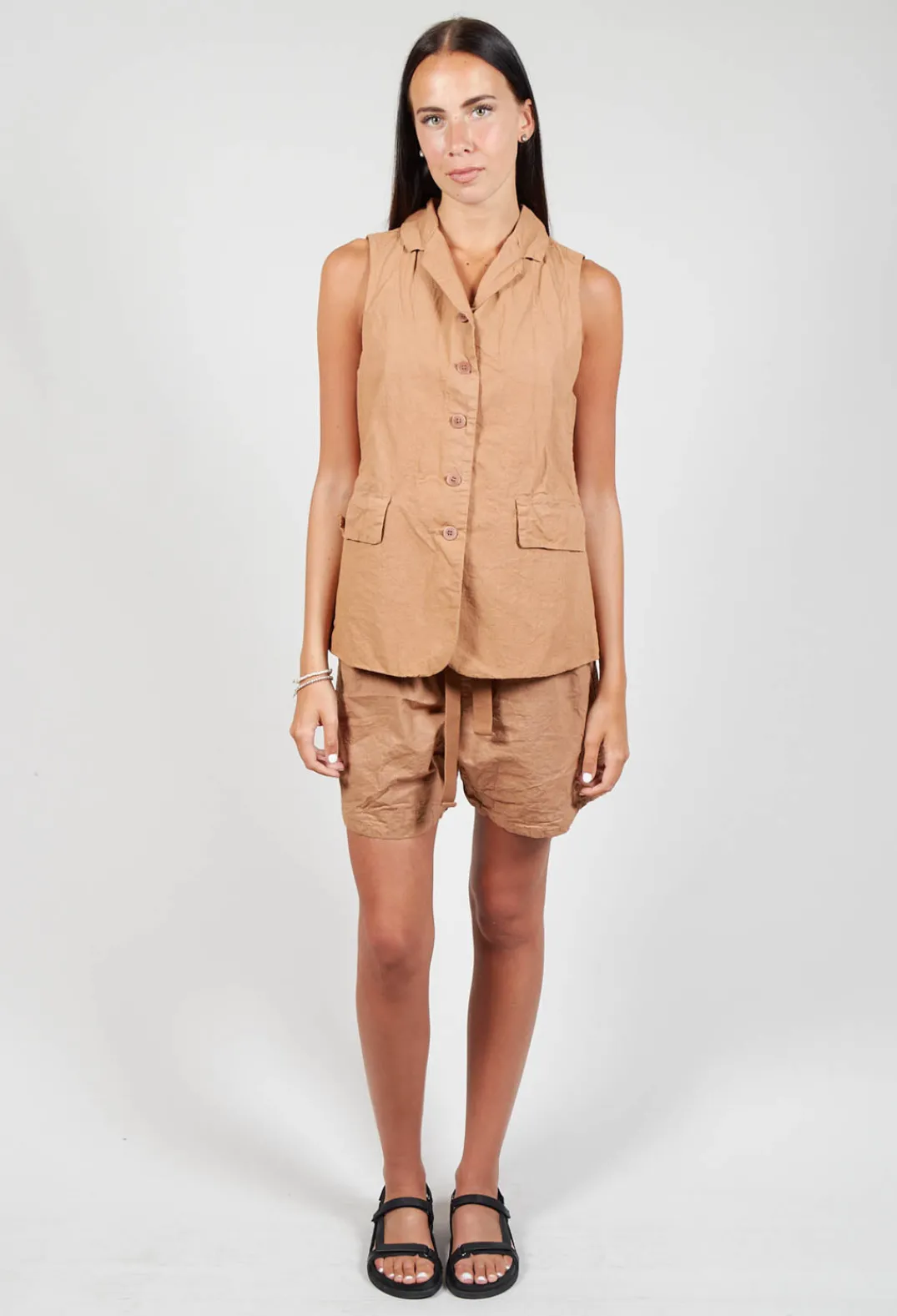Album Di Famiglia Jackets^Sleeveless Blazer CC in Pottery