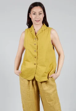 Album Di Famiglia Jackets^Sleeveless Blazer CC in Sun Yellow