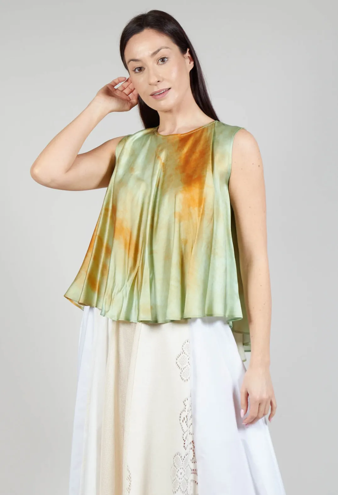 Sfizio Tops^Sleeveless Blouse in Tie Dye Print