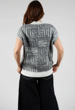 Sarah Pacini Cardigans^Sleeveless Cardigan in Steel Grey