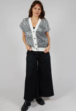 Sarah Pacini Cardigans^Sleeveless Cardigan in Steel Grey
