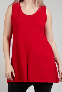 Philomena Christ Tops^Sleeveless Centre Split Top in Red