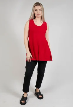Philomena Christ Tops^Sleeveless Centre Split Top in Red
