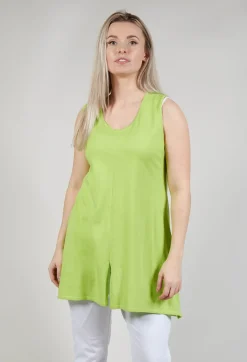 Philomena Christ Tops^Sleeveless Centre Split Top in Neon Green