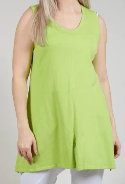 Philomena Christ Tops^Sleeveless Centre Split Top in Neon Green