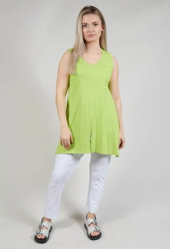 Philomena Christ Tops^Sleeveless Centre Split Top in Neon Green