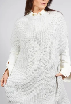 Malloni Jumpers^Sleeveless Chunky Jumper in Grafite Grey