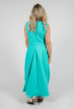 Rundholz Black Label Dresses^Sleeveless Dress with Mesh Edging in Aqua