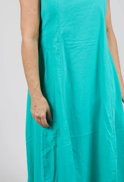 Rundholz Black Label Dresses^Sleeveless Dress with Mesh Edging in Aqua