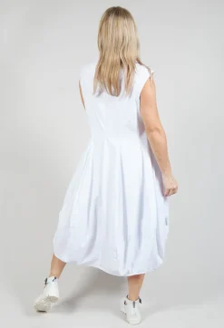 Rundholz Black Label Dresses^Sleeveless Jersey Dress with Tulip Hem in White