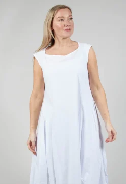 Rundholz Black Label Dresses^Sleeveless Jersey Dress with Tulip Hem in White