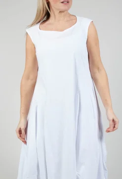 Rundholz Black Label Dresses^Sleeveless Jersey Dress with Tulip Hem in White