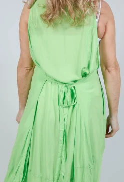 Rundholz Black Label Dresses^Sleeveless Jersey Dress with Asymmetric Hem in Lime
