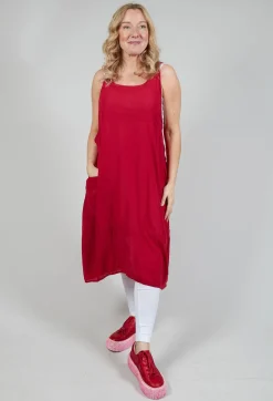 Rundholz Black Label Dresses^Sleeveless Jersey Dress with Asymmetric Hem in Chili