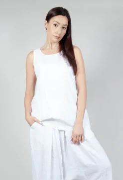 Rundholz Black Label Tops^Sleeveless Linen Top in White