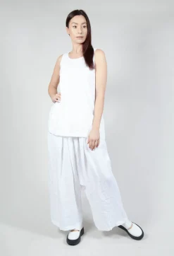 Rundholz Black Label Tops^Sleeveless Linen Top in White