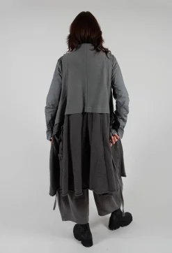 Rundholz Black Label Tops^Sleeveless Longline Top with Feature Pockets in Rock