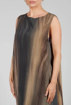 Moyuru Dresses^Sleeveless Midi Dress in Brown Print