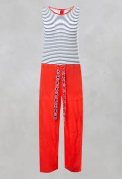 Niù Jumpsuits^Sleeveless Printed Jumpsuit with Tie Waist in Bluette