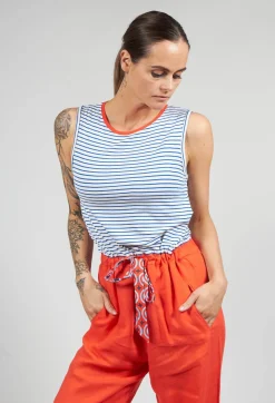 Niù Jumpsuits^Sleeveless Printed Jumpsuit with Tie Waist in Bluette