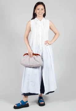 Amici Dresses^Sleeveless Shirt Dress in Bianco
