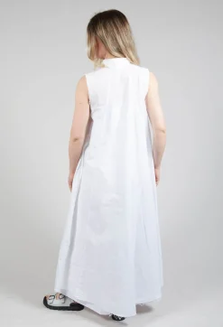 Amici Dresses^Sleeveless Shirt Dress in Bianco