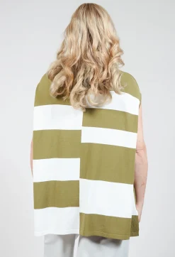 Sarah Pacini Shirts & Blouses^Sleeveless Stripe Polo Top in Green