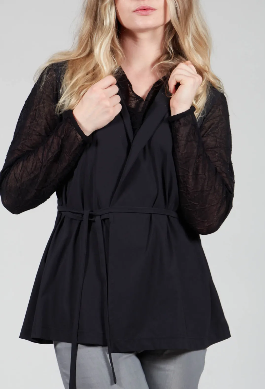 Sarah Pacini Shirts & Blouses^Sleeveless Tie Waist Top in Black