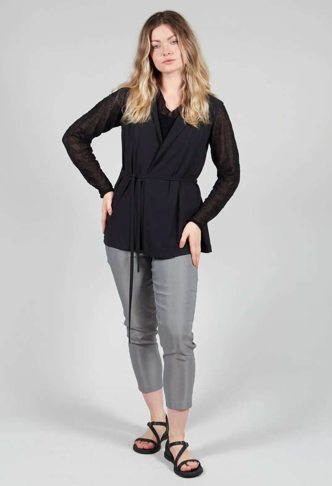 Sarah Pacini Shirts & Blouses^Sleeveless Tie Waist Top in Black