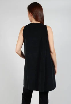 Album Di Famiglia Tops^Sleeveless Tunic V in Black