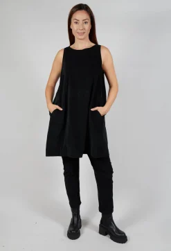 Album Di Famiglia Tops^Sleeveless Tunic V in Black