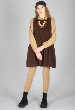Album Di Famiglia Tops^Sleeveless Tunic V in Coffee