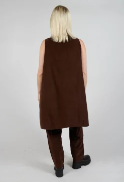 Album Di Famiglia Tops^Sleeveless Tunic V in Coffee