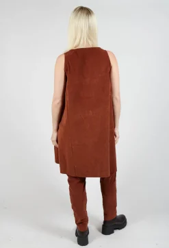 Album Di Famiglia Tops^Sleeveless Tunic V in Rust