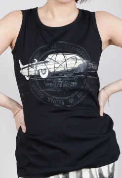 Rundholz Mainline Tops^Sleeveless Vest in Black Print