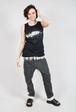 Rundholz Mainline Tops^Sleeveless Vest in Black Print