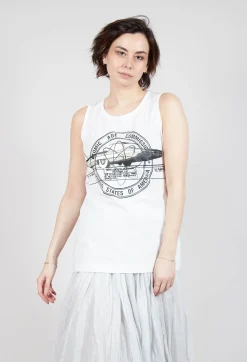 Rundholz Mainline Tops^Sleeveless Vest in Starwhite Print