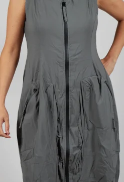 Rundholz Black Label Dresses^Sleeveless Zip Through Dress in Rock