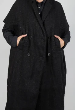 Album Di Famiglia Coats^Sleevless Coat Lino/WK in Black