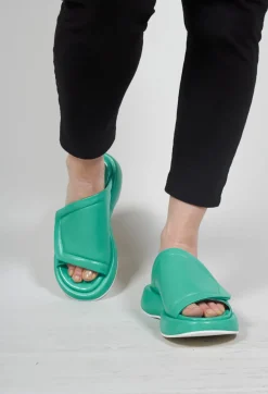Malloni Sandals^Sliders with Chunky Soles in Green